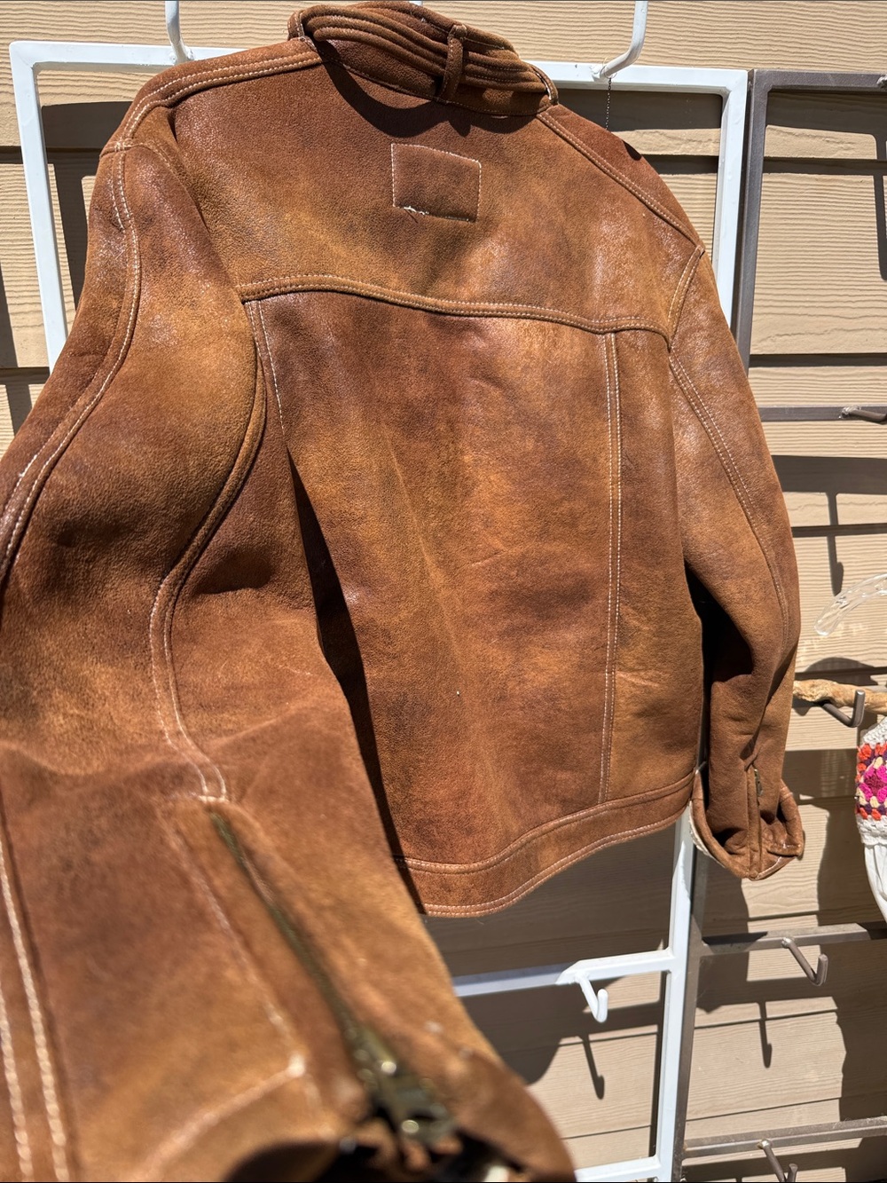 Guess Y2K New Unisex Brown Faux Suede Bomber Jacket with Shearling/ pockets "L" - Picture 10 of 17